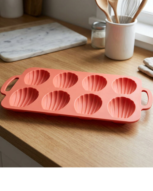 Svfxp Eight Cavity Shell Silicone Madeleine Mold Coral - Lifestyle view
