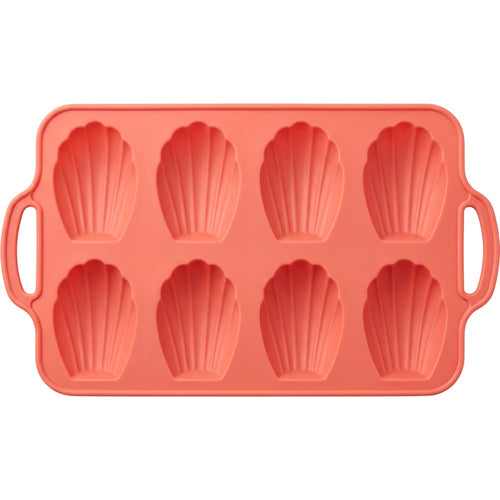 Svfxp Eight Cavity Shell Silicone Madeleine Mold Coral - Product view