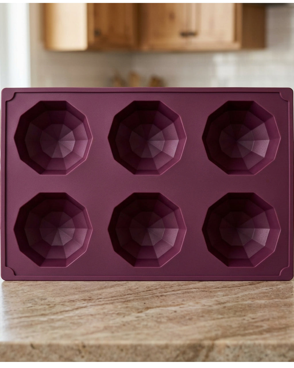 Svfxp Six Cavity Faceted Dome Silicone Mold Plum - Lifestyle view